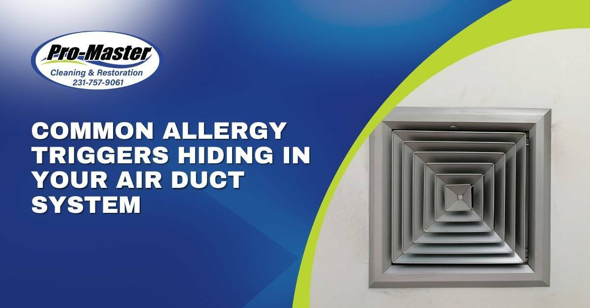 common allergy triggers hiding in your air duct system. pro-master cleaning & restoration.