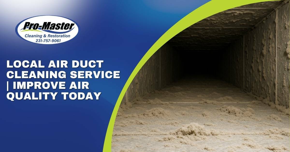 dusty air duct cleaning from local air duct cleaning service Pro-Master Cleaning & Restoration