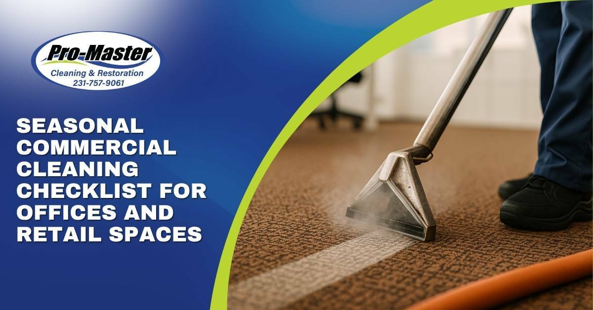 Seasonal commercial carpet cleaning with Pro-Master Cleaning & Restoration.